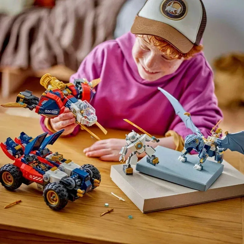 71834 Brinquedo Mecha de combinação de alta tecnologia, novo conjunto de brinquedos de bloco de construção 4 em 1, adequado para meninos e meninas de 9 anos, aniversário criativo