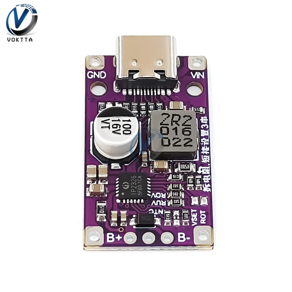 2-3S Lithium-ion Battery Charging Module Fast Charging Battery Protection Board USB Type-C Charging Board Dual Functions