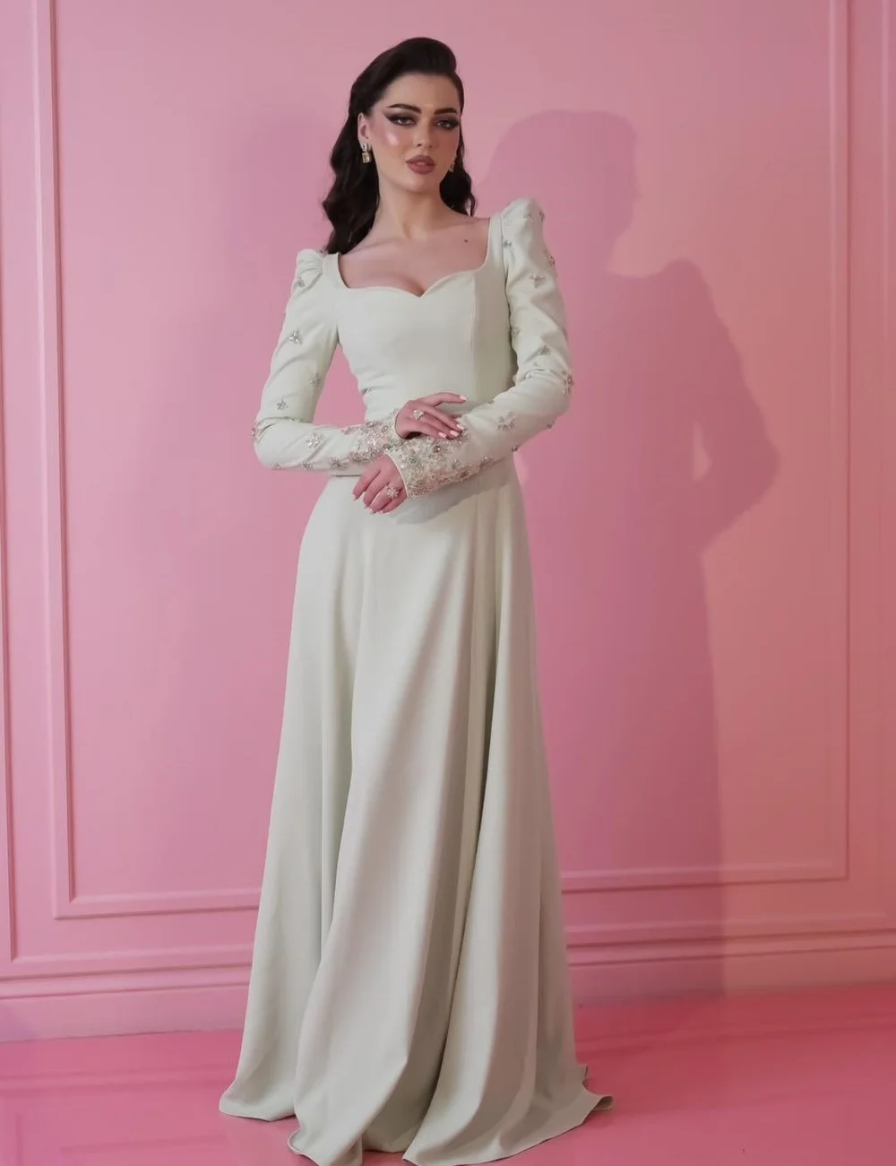 

Customized High Quality Jersey Pleat Sequined A-line Sweetheart Long Evening Dresses Luxury 2025 Exquisite Formal