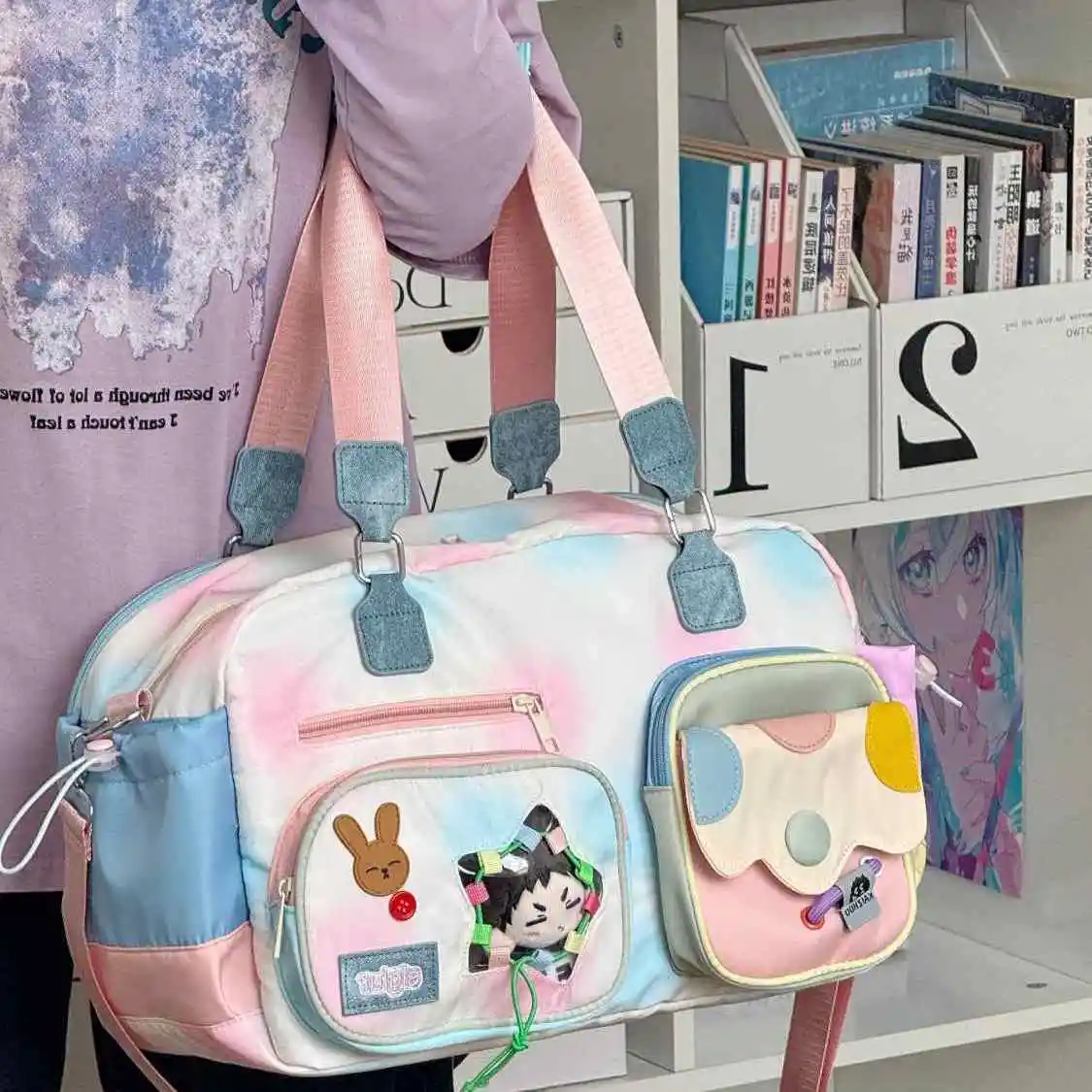 

Richme Dopamine Women Tote Bags 2025 Patchwork Casual Daily Gym Bag Large Capacity Multi Pockets Outgoing Excursion Bolso Mujer