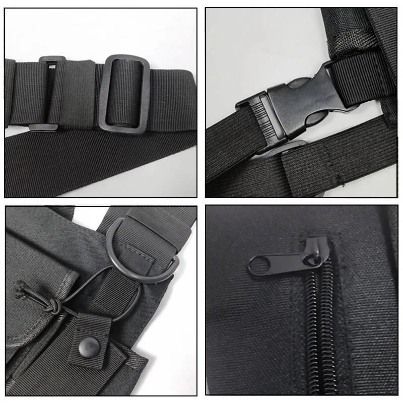 Functional Tactical Chest Rig Bag For Unisex Fashion Bullet Hip Hop Vest Streetwear Bag Waist Pack Women Black Chest Bag YB415