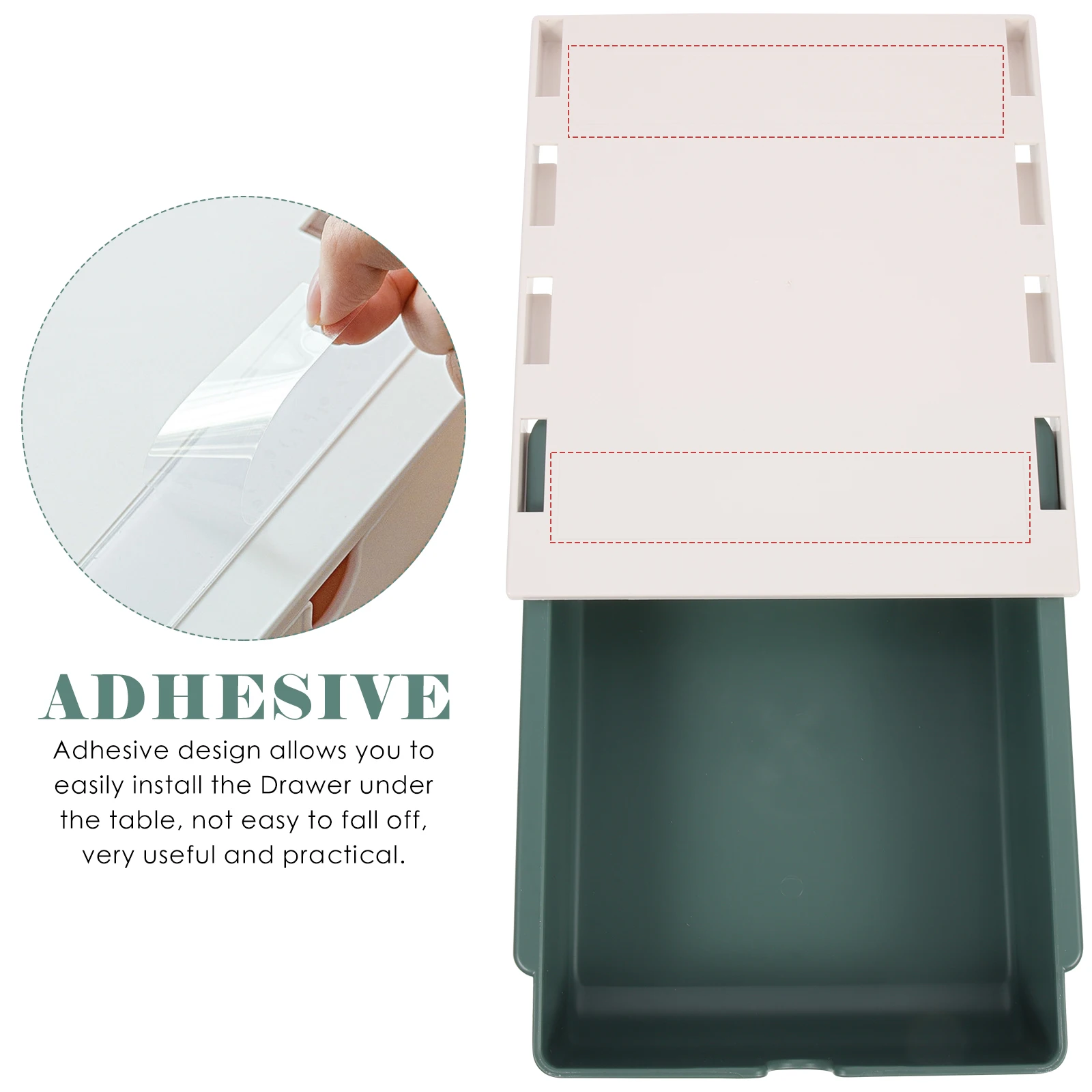 

Desk Bottom Storage Box Hidden Under Desk Drawer ganizer Adhesive Design Office Supplies Portable Table Trays Easy Installation