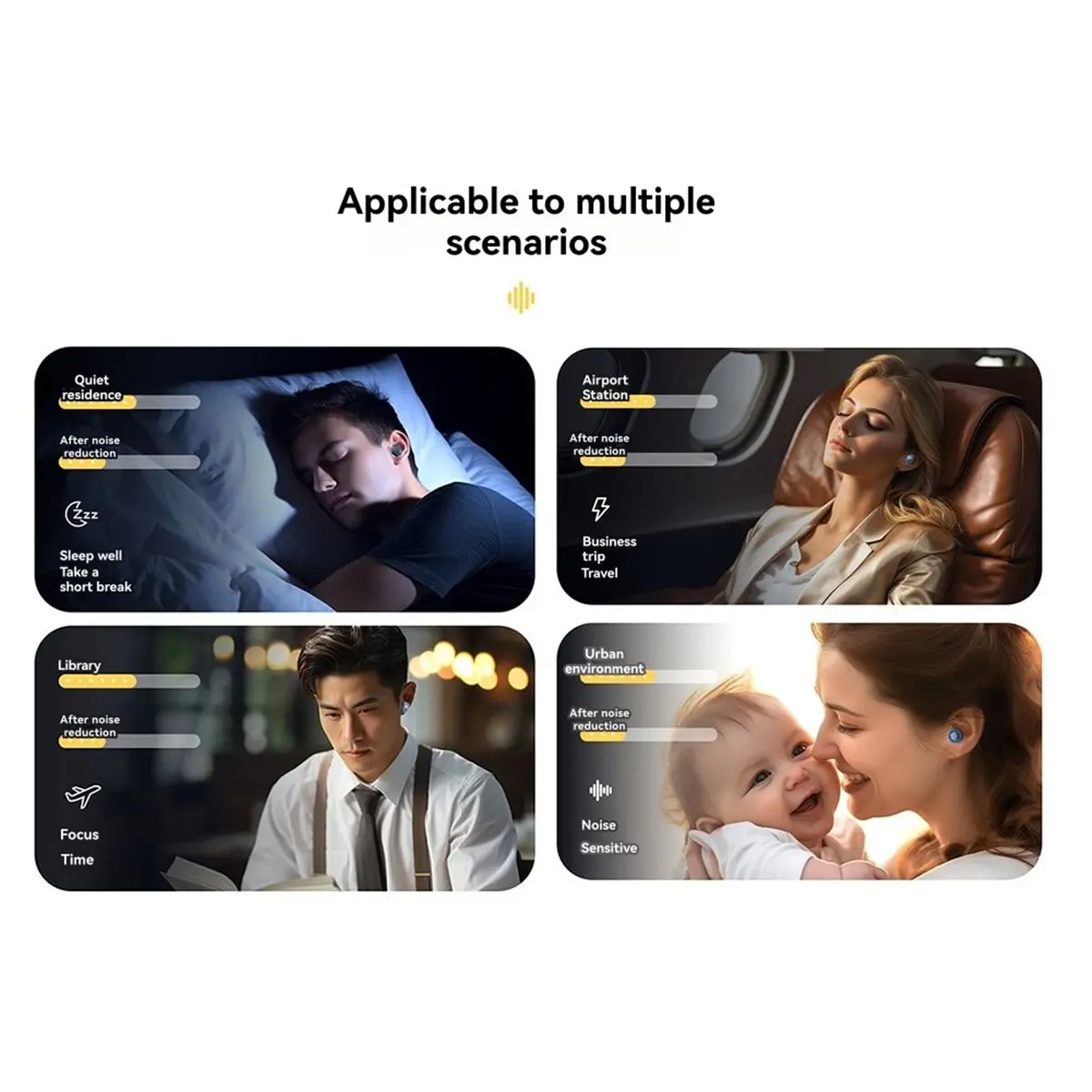 ABSF Noise Cancelling Ear Plugs for Sleeping for Noise Reduction for Work Study Travel Comfortable Sleep Earplugs White