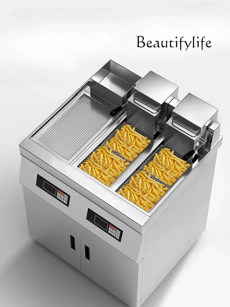 

Vertical Electric Fryer Commercial Large Capacity Double Cylinder Automatic Lifting Fryer