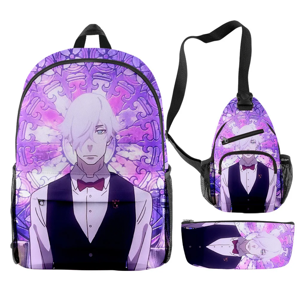 

Harajuku Popular Funny Death Parade 3D Print 3pcs/Set pupil School Bags Travel Laptop Backpack Chest Bag Pencil Case