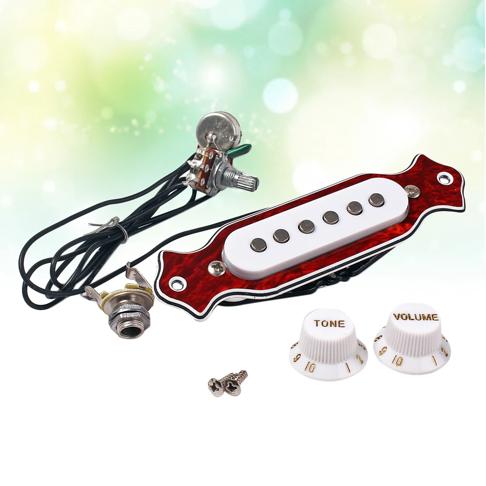 

String Soundhole Pickup For Electric Acoustic Soundhole Pickup Guitar With Volume Tone Control Knob Dark Red Gmb324