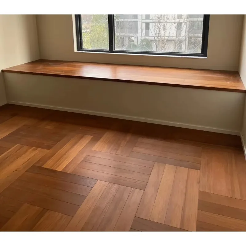 Customized size Premium Three-Layer Engineered Teak Hardwood Flooring, Splash Protection, Smooth Surface and Custom Options for