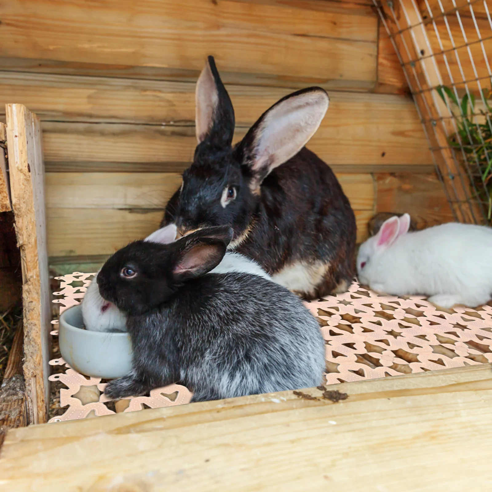 

10pcs Rabbit Cage Mats Plastic Floor Mat For Rabbits Bunnies Chinchillas Dogs Small Animals Durable Waste Separation Easy