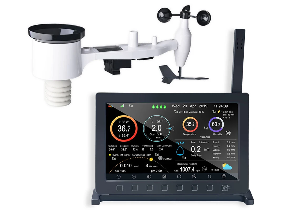 Misol Wireless Weather Station 433Mhz TFT Color Screen with 7 in 1 Sensor Array, Wi-Fi Connection,HP2561