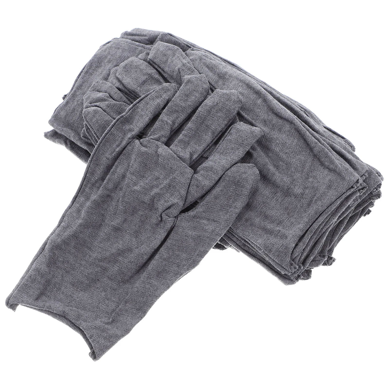 

12Pcs Cotton Gray Work Gloves Sweat Absorbent Non Slip Grip Protective Gloves for Traffic Labor Industrial Use