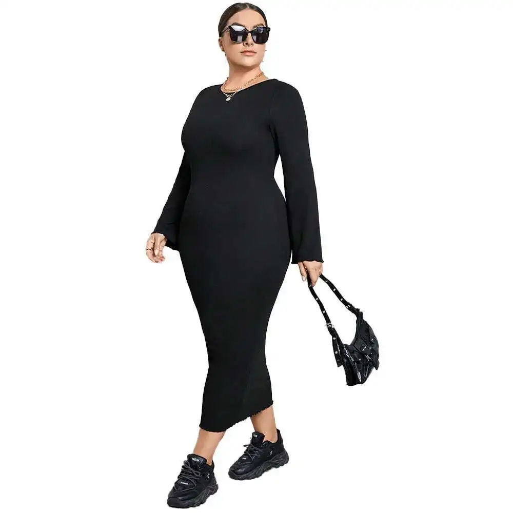 Ropa grande para mujer, falda larga tejida a la moda de otoño e invierno, diseño de nicho, vestido Sexy sin espalda, informal Y2k, 2025