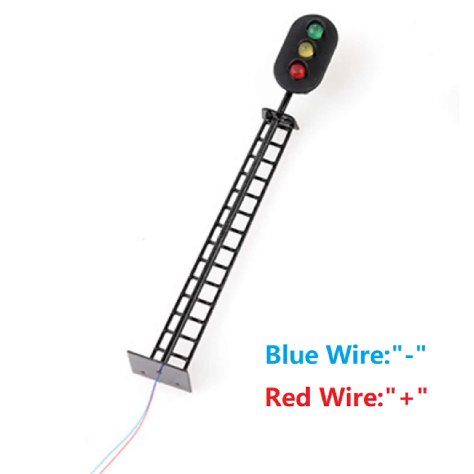 

Signal Traffic Light Model 1:87 Scale 3V/12V 8.3cm Traffic Light Black Post With Ladder Green/Red/Yellow Block LED 3-Lights