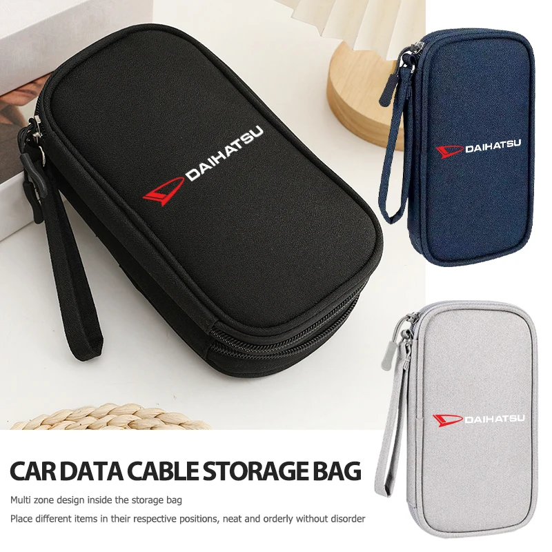 Para Daihatsu Oxford tela estilo de coche caja de línea de datos digitales organizador de viaje bolsa de almacenamiento de maletero Terios Sirion Mira Materia Terios