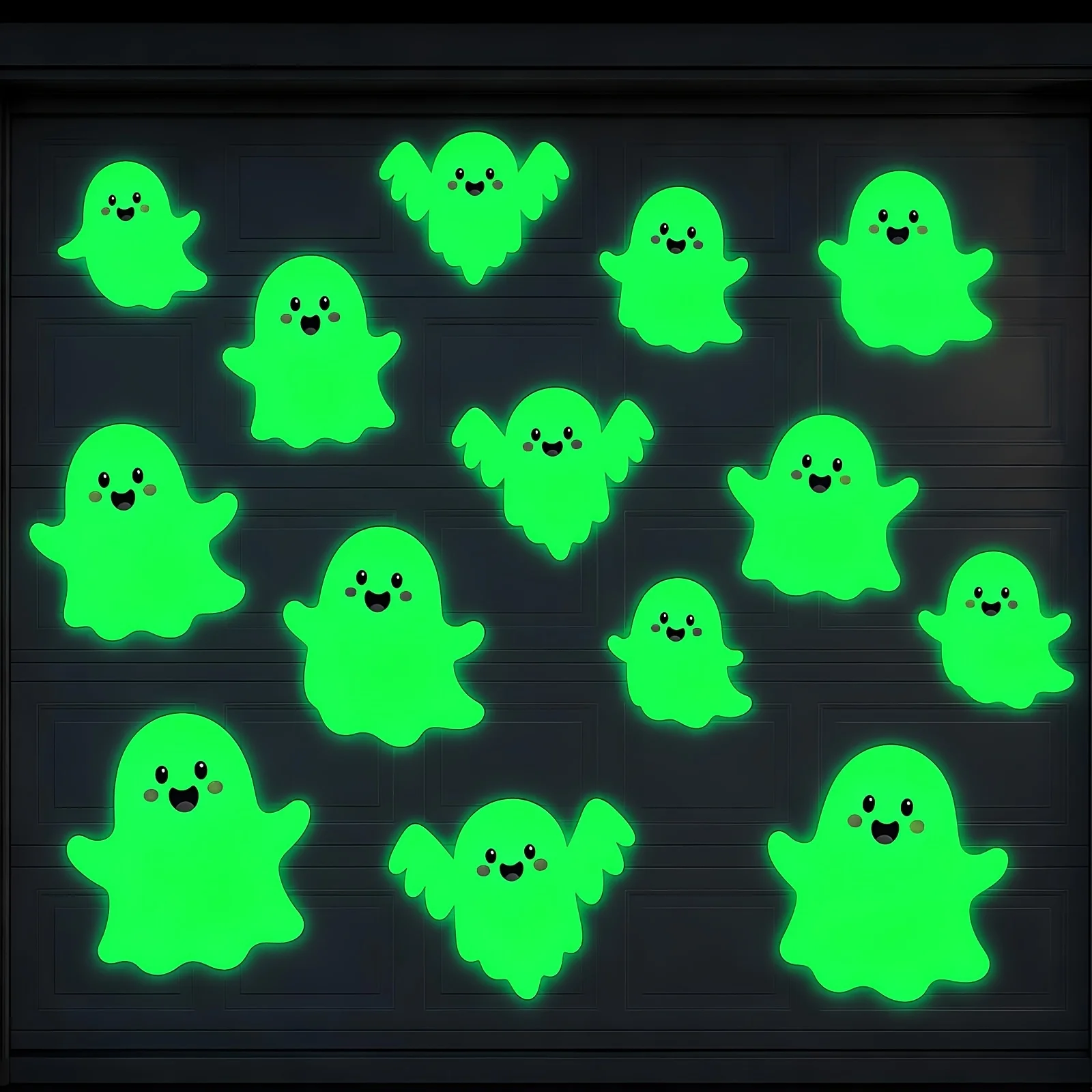 15 leuchtende Garagentormagnete, die im Dunkeln leuchten, magnetische Halloween-Geister-Dekorationen, Kühlschrankaufkleber – Detail 1