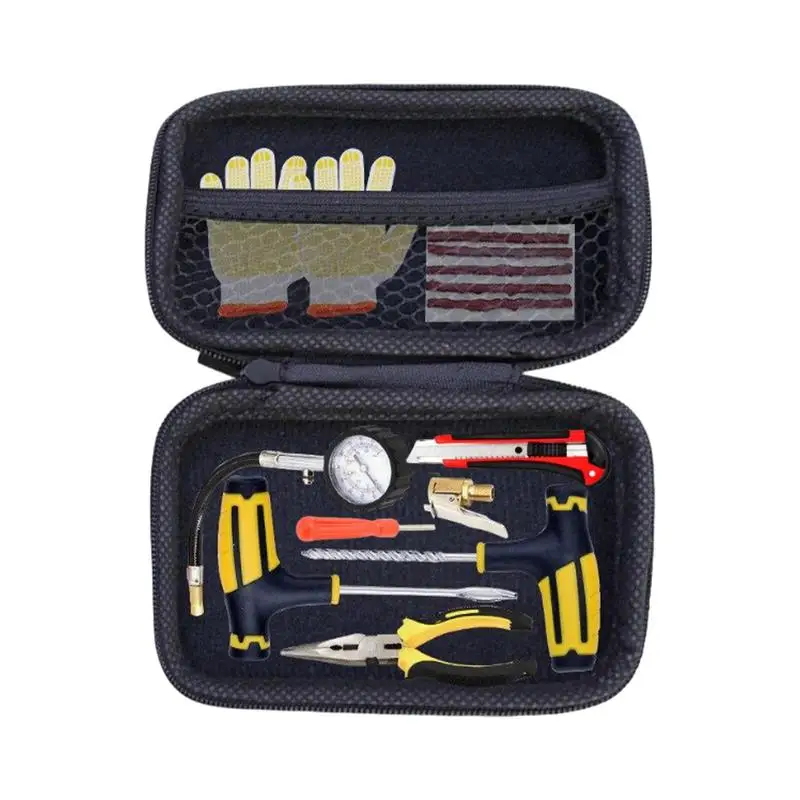 

Car Tire Repair Kit Puncture Plug Tools Tyre Puncture Emergency Tire Strips Stirring Glue Repair tools tubeless Tyre accessories