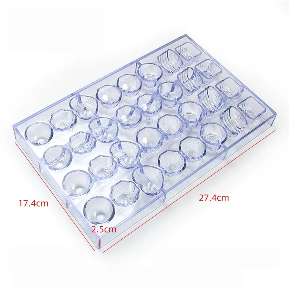 32 Cavity Polycarbonate Chocolate Mold Baking Dessert Tool Mousse Cake Mold