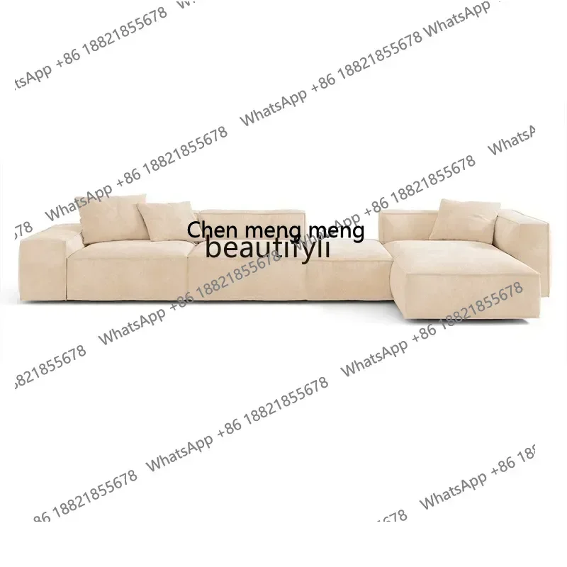 z183   Tofu block sofa wabi silent wind matte cloth sofa one-word straight corner sofa home silent wind