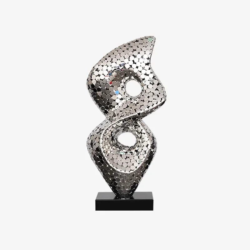 Garden Stainless Steel Large Glitter Twist 8 Metal Sculpture For Hotel Lobby