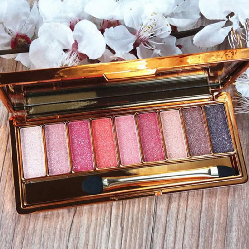 글리터 다이아몬드 아이섀도우 디스크, 메이크업 브러쉬 세트, 쉬머 매트 아이섀도우 팔레트, 샤이니 파우더 아이섀도우 팔레트, 9 가지 색상