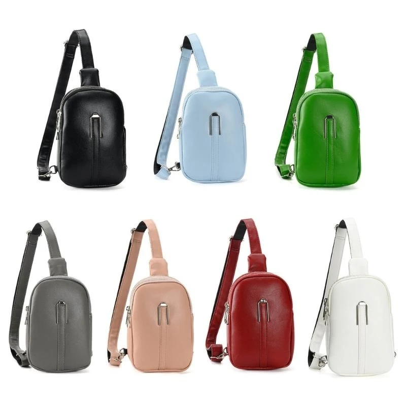X5XA Chest Bag PU Leather Crossbody Purse Shoulder Bag Perfect for Individual