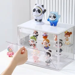 1pc Three Layer Acrylic Display Rack Transparent Ladder Handmade Anime Car Model Blind Box Storage Box Jewelry Sorting Box