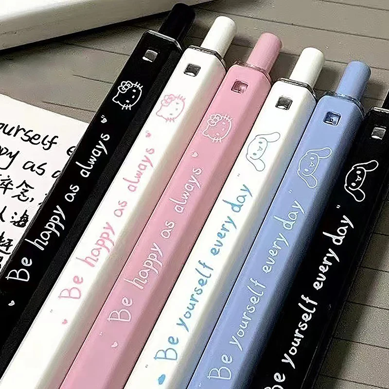 Creative Cute Cartoon Sanrio Gel Pen Kawaii Kuromi Hello Kitty Cinnamoroll 0.5mm Writing Pens Student Stationery School Supplies