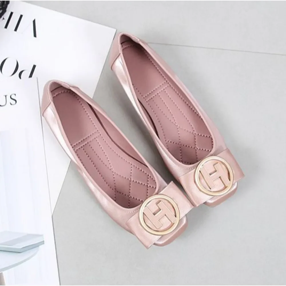 Flat Bottomed Shallow Mouth Single Shoe Women's Summer New Soft Soled Scoop Shoes Square Toe Plus Size Womens Shoes ladies pumps