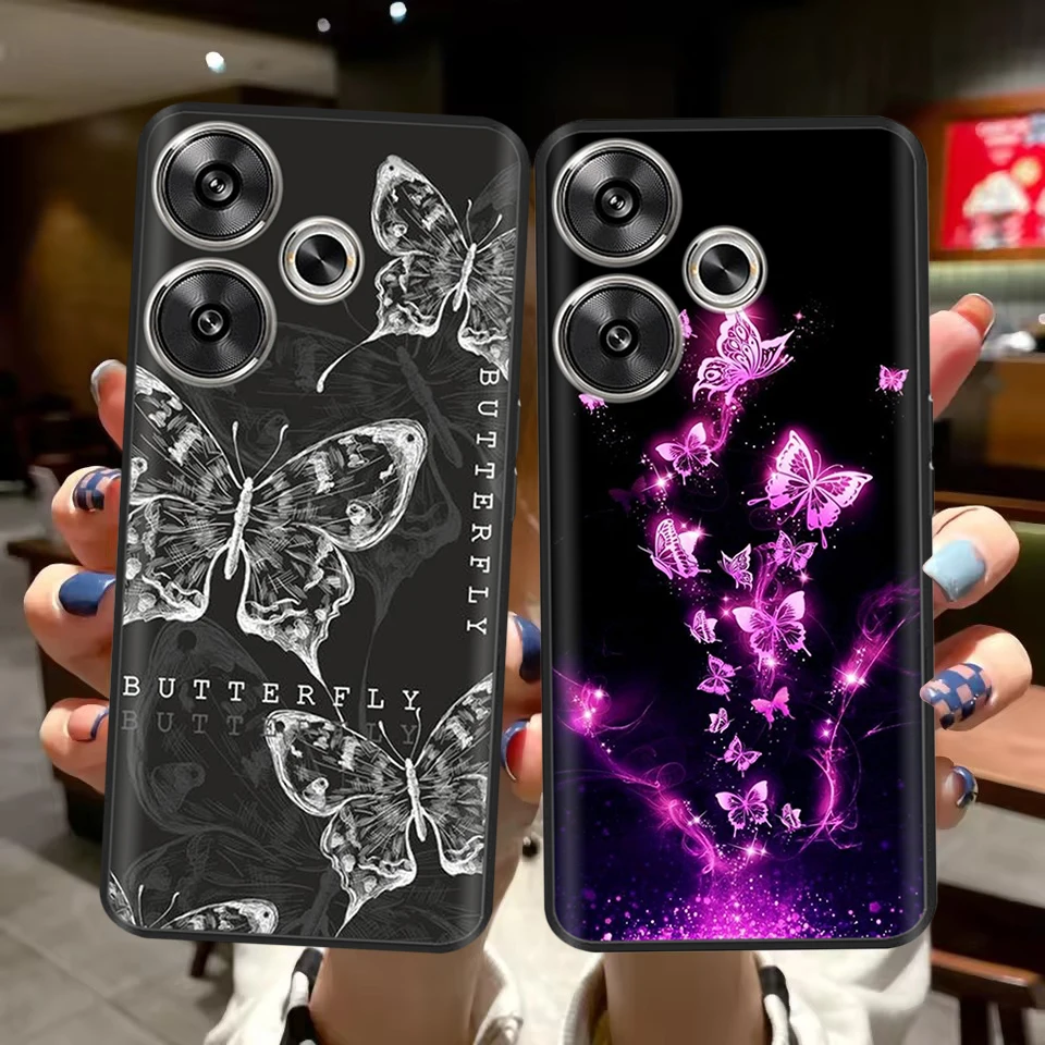 

Phone Case For Poco F6 Pro Case Cute Flower Panda Silicone Soft Back Cover For Xiaomi Poco F 6 PocoF6 Cases Bumper Fundas Shells