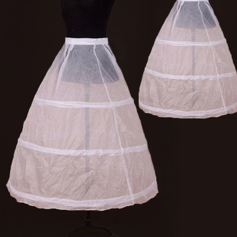 Elastische Taille 3-Hoops Ball Hochzeit Kleid Petticoat Weiß Günstige braut petticoat 2019