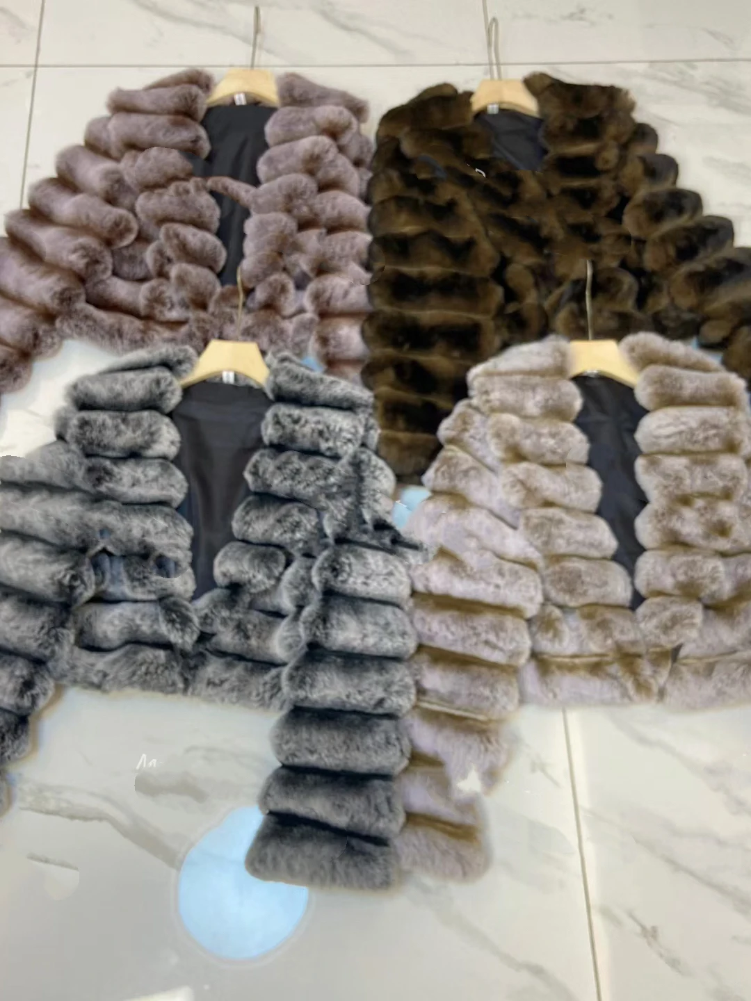 Zimowy płaszcz damski z kołnierzem z imitacji futra królika, koreański styl, luksusowy, elegancki, modny.