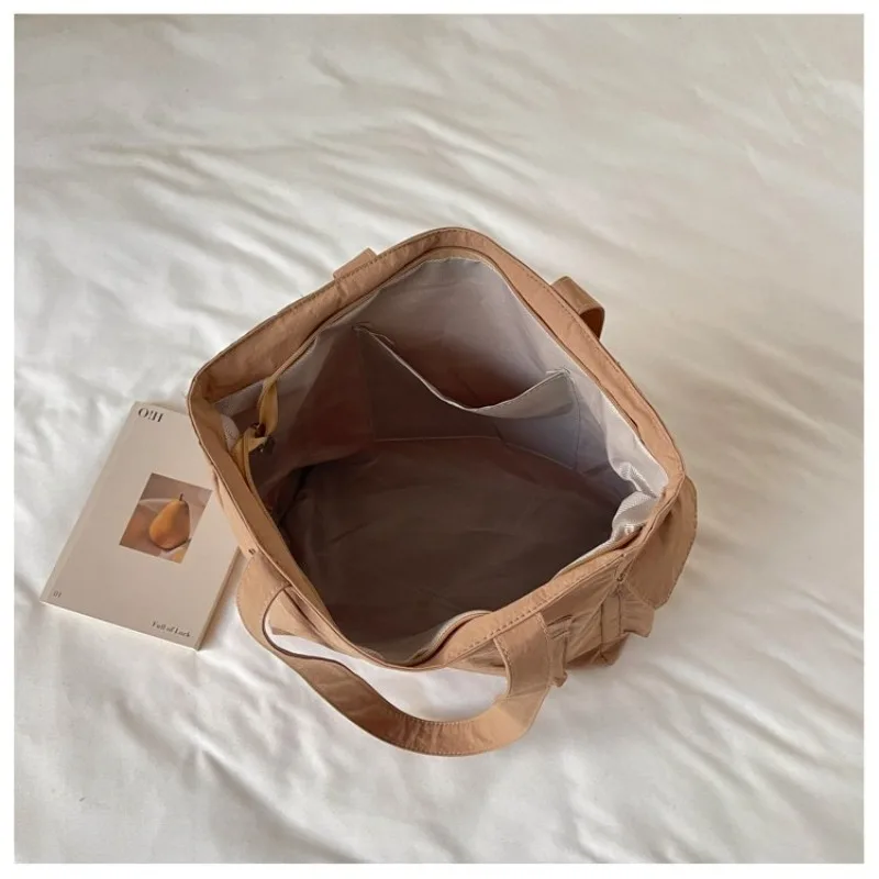 CEEKAY Nylon-Tragetasche mit Reißverschlussfach vorne, Seilanhänger, Tragegriff, vielseitig einsetzbar, für den täglichen Gebrauch, lässig, große Kapazität, Damenhandtasche – Detail 18