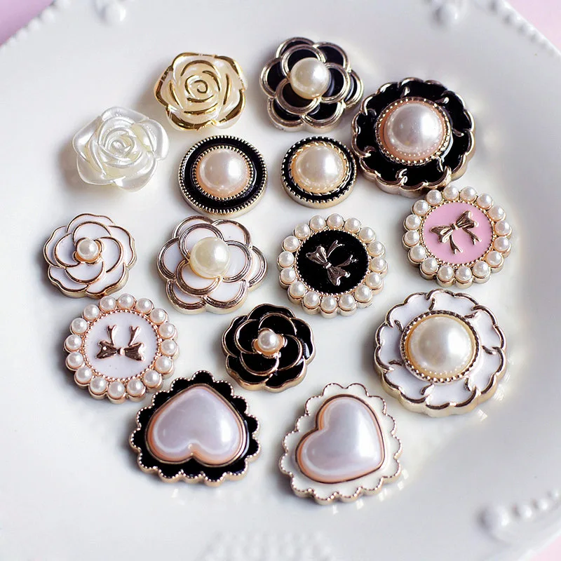 

100 piece set of sense of belonging, classic black and white, electroplated rose love hair accessories hole shoe