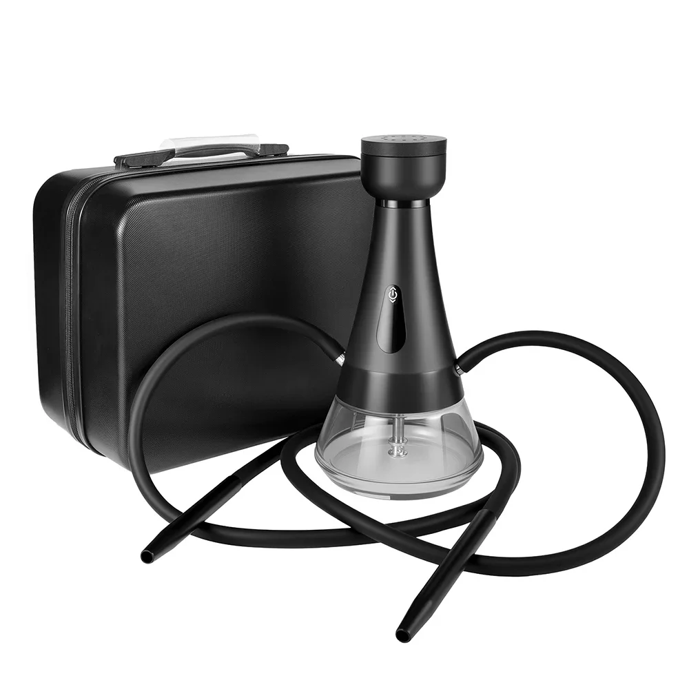 2 Hose E Chicha Electronique Rechargeable Complete Portable Electric Shisha Hookah for Travel