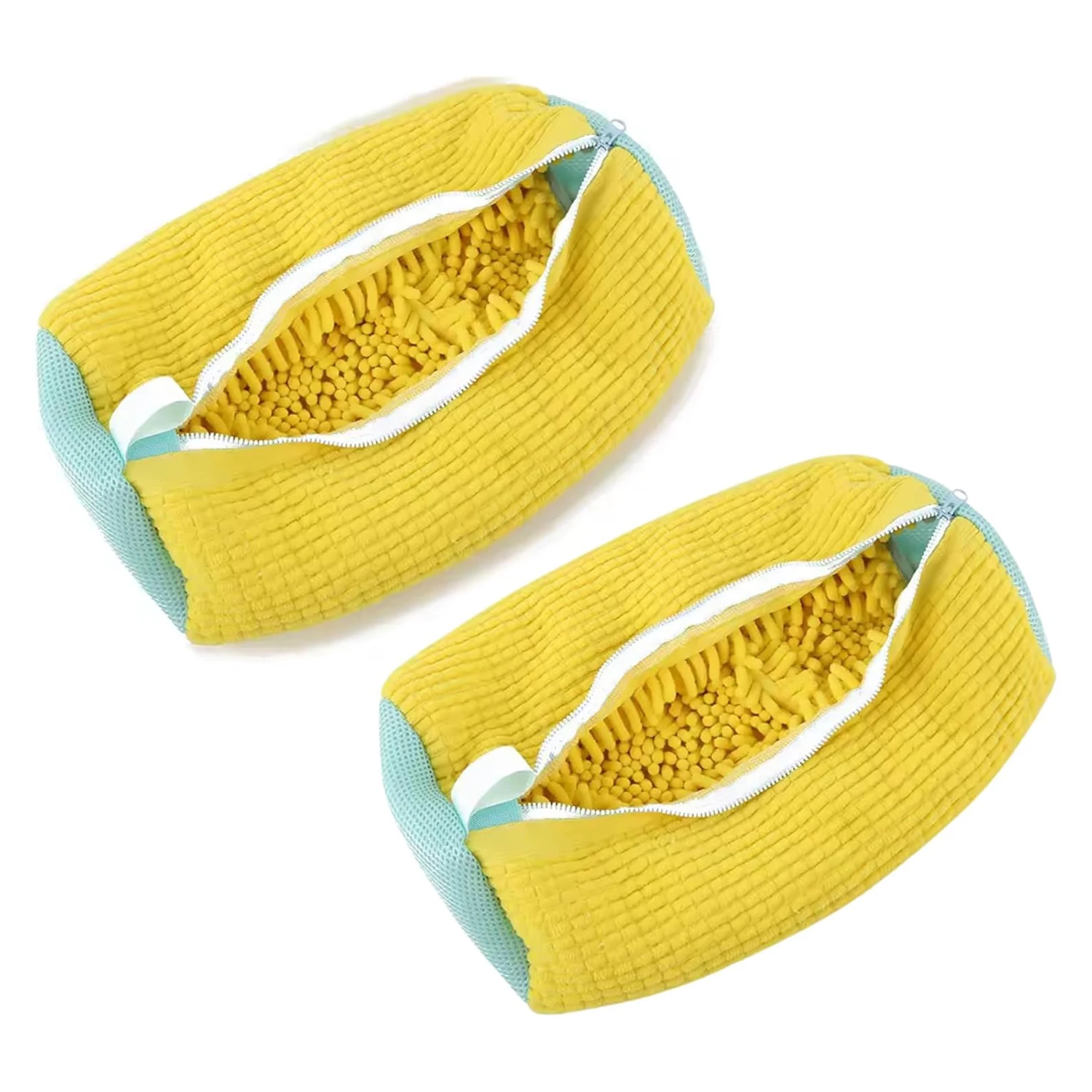 2pcs Laundry Shoe Bag for Washer, Reusable Shoe Cleaning Bag for Sneakers,Tennis Shoes, Self-locking Zipper, Microfiber Inside