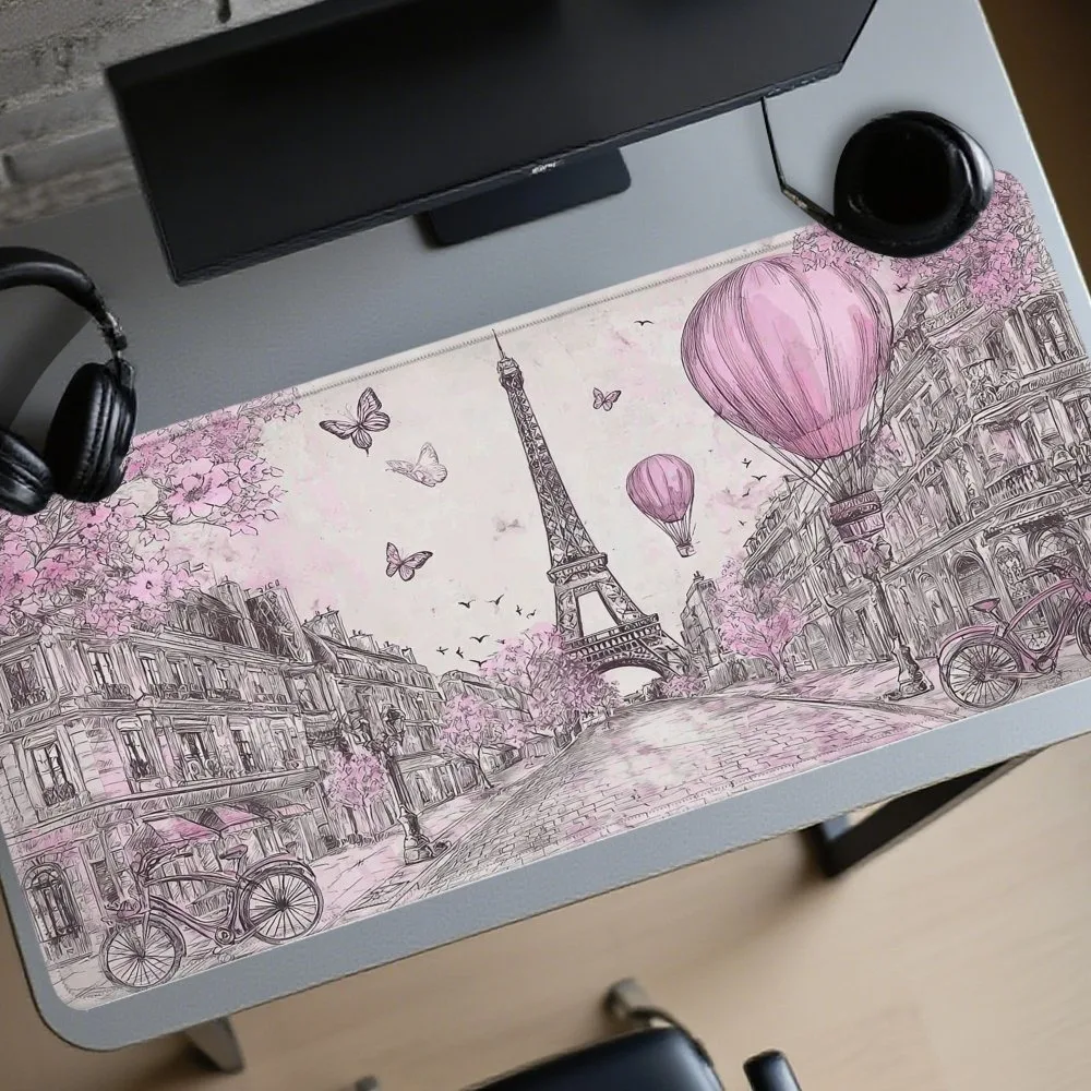 Tapis de table et tapis de souris gaming Tour Eiffel Paris, accessoires de bureau pour gamer, décoration
