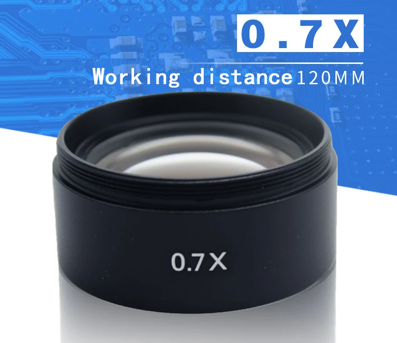 WD165 0.5X 0.7X 1.0X 2.0X Auxiliary Objects Lens Microscope Camera Lens For Trinocular Stereo Zoom Microscope Barlow Glass Lens