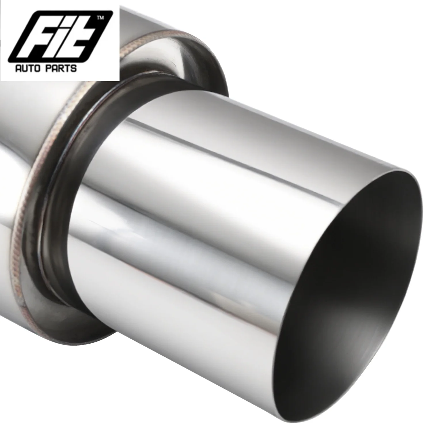 Stainless Steel Rear Muffler On The Car High Flow Racing Muffler Noisy Sound Exhaust Pipe