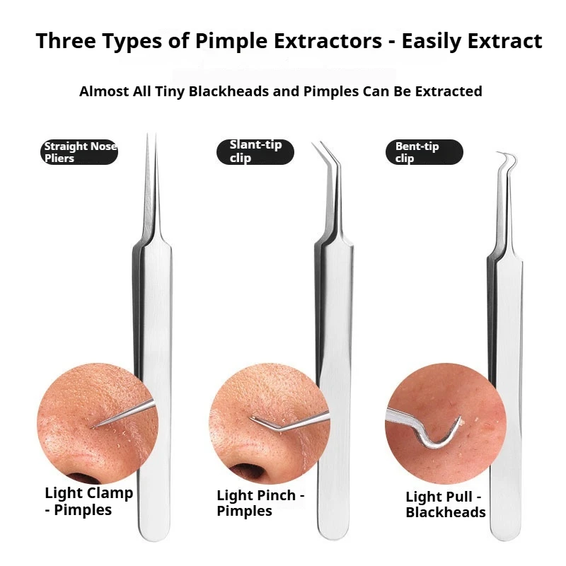 1PCS Cell Comedone Blackhead Ultra Fine Tweezers Blackhead Extractor Acne Needle Facial Cleaning Skincare Tool