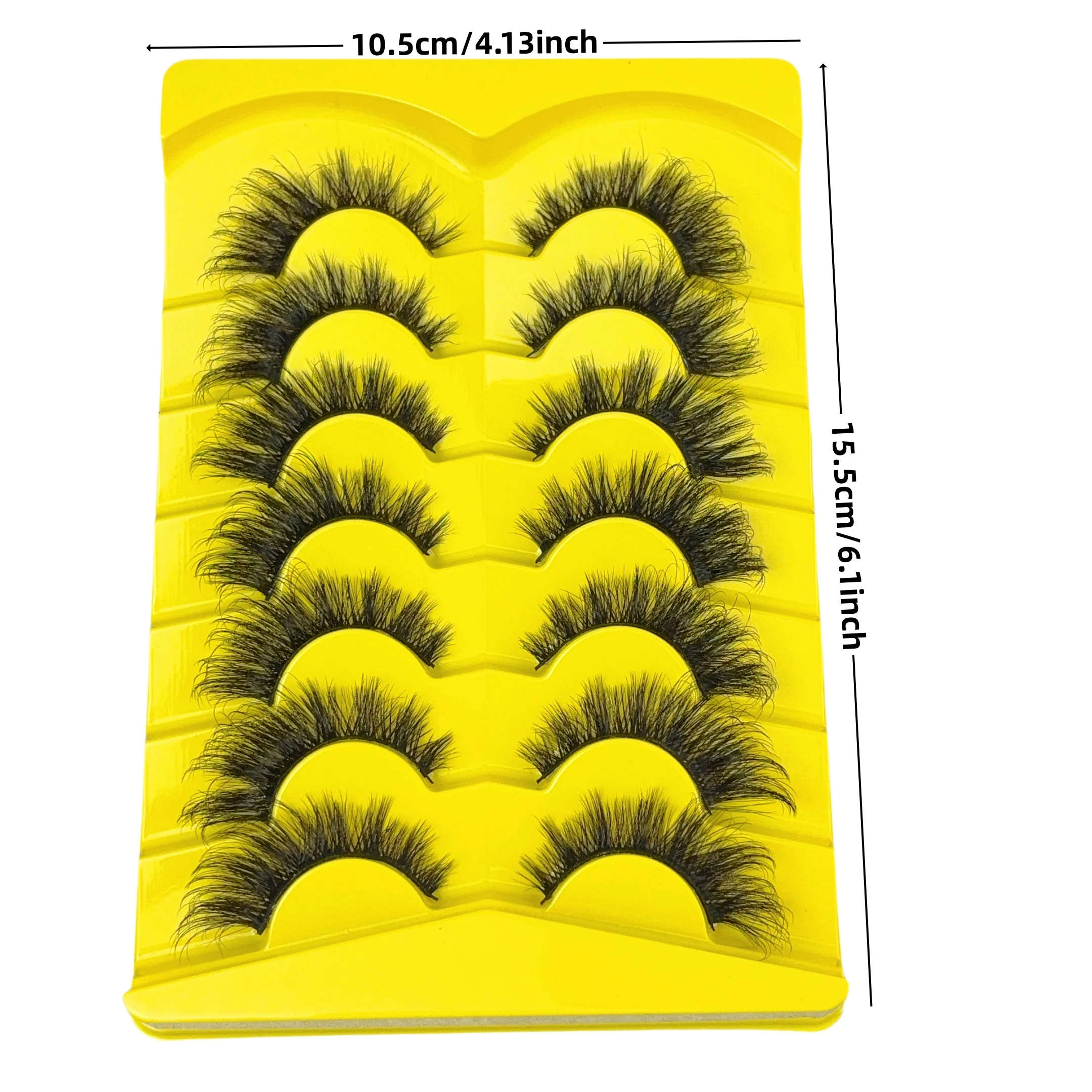 7 pairs of cat-eye eyelashes, elongated outer corners of the eyes, naturally slender and curly false eyelashes, reusable