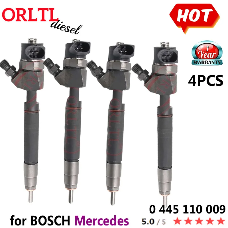 

ORLTL 0445110009 New Diesel Fuel CR Injector 0 445 110 009 OEM 6110700587 A6110700587 For Mercedes 4PCS