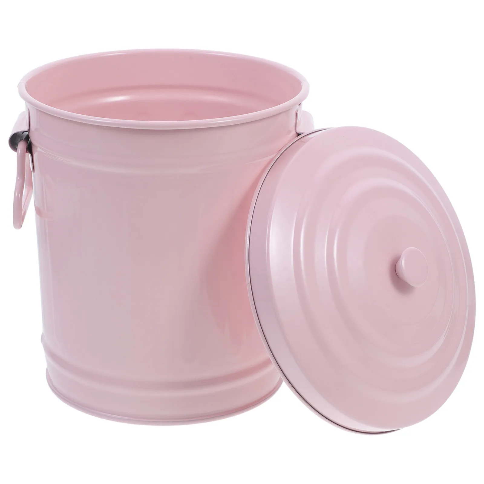 

Mini Desktop Trash Can with Lid Elegant Metal Small Waste Basket for Office Desk Bedroom Car Countertop Bathroom Stationery