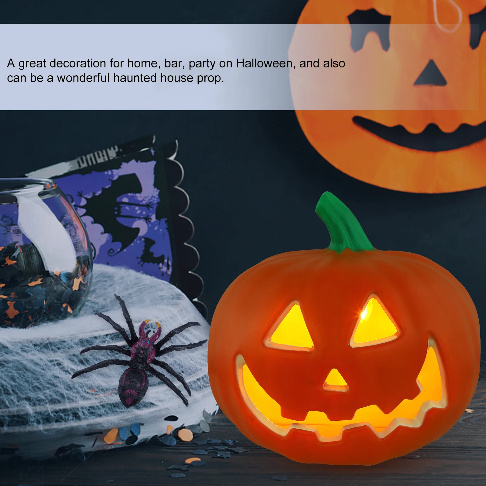 

Halloween Pumpkin Lantern Decorations 9# Orange LED Light Up Pumpkins Home Festive Atmosphere Indoor Outdoor