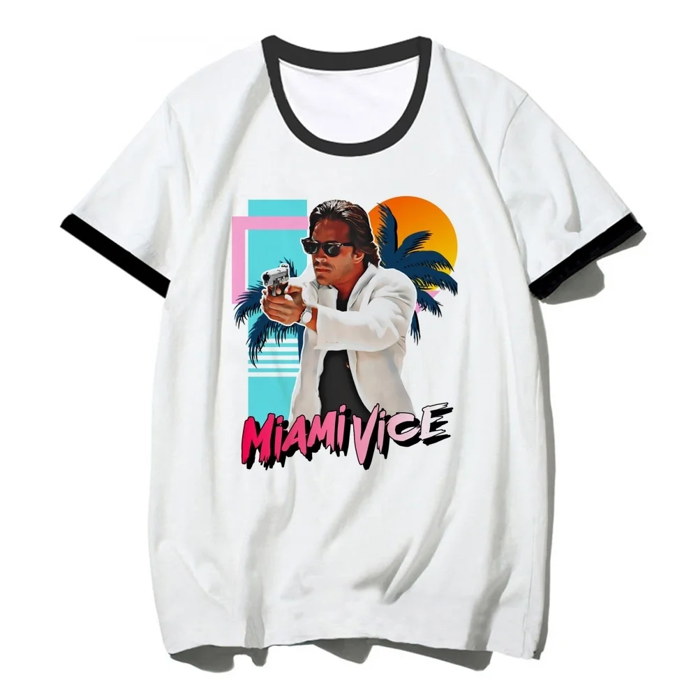 Miami Vice tshirt femme emo dollette 2000s cutecore anime t-shirt 80s scene  funny streetwear gyaru