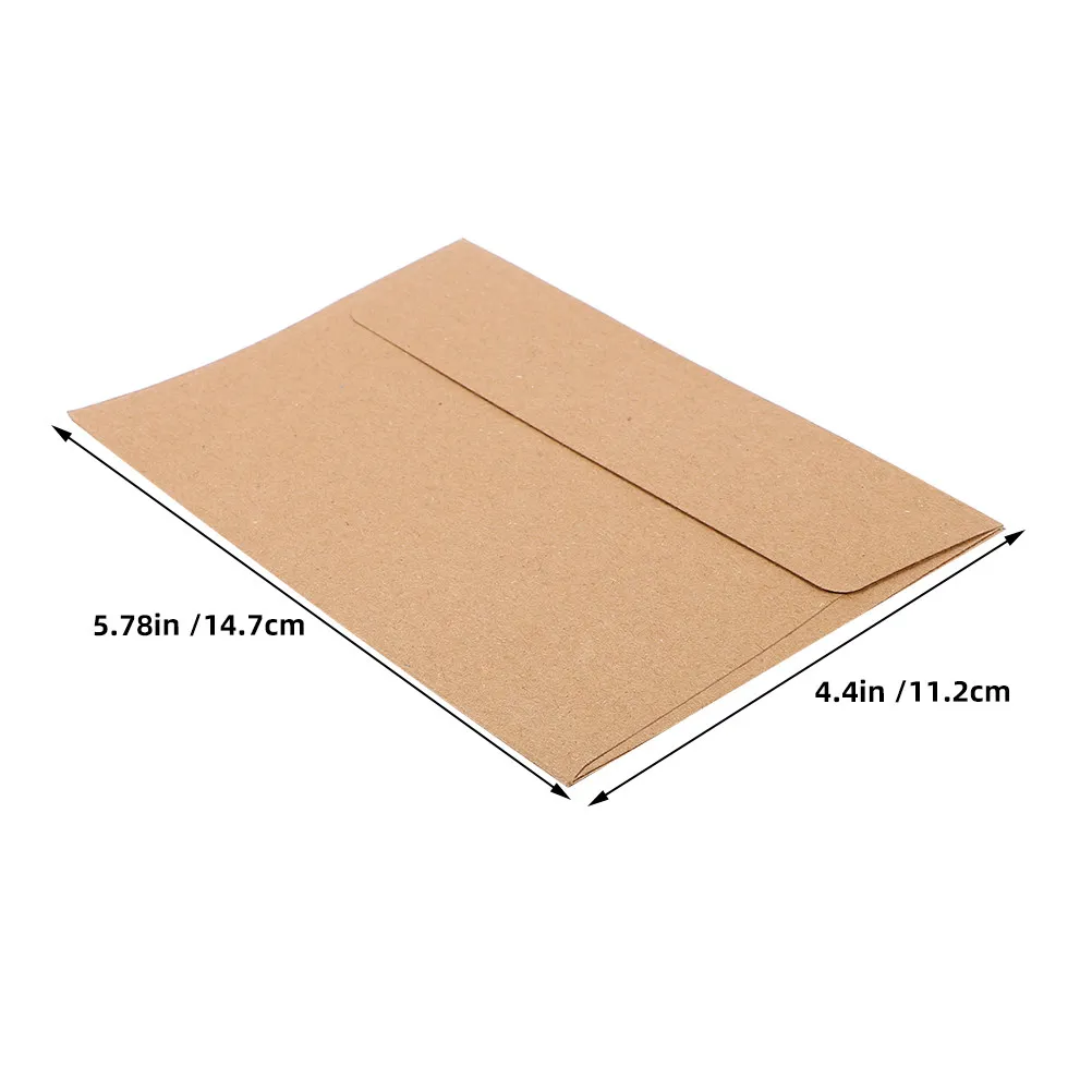 100Pcs Elegant Minimalist Kraft Envelopes Peel and Seal for Wedding Invitations Thank You Cards Photo Mailings Decorative 6