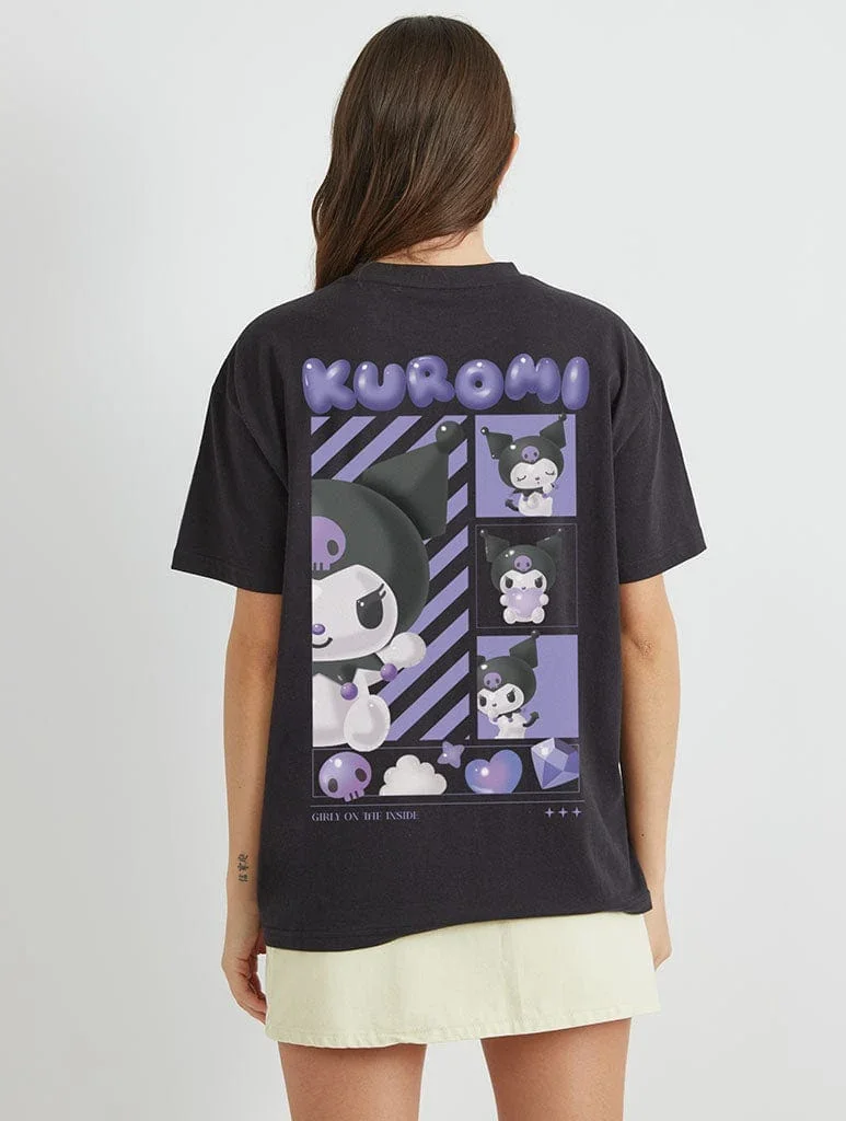 2026 Summer Men's and Women's Pure Cotton T-shirt Parent Child Sanrio Kuromi High Quality Comfortable Breathable Ins Y2k