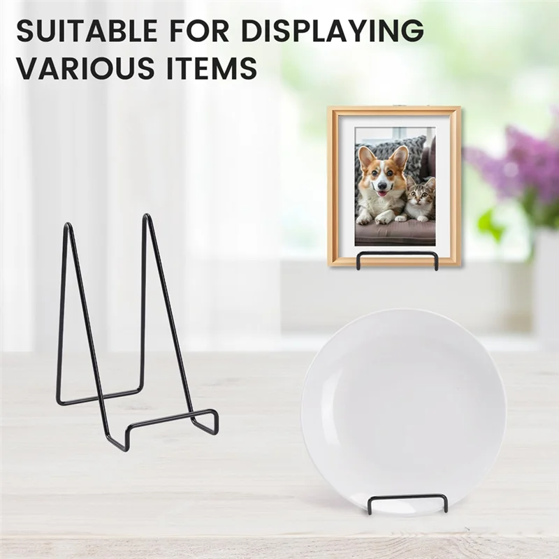 

WORTHOWN-6-Pack Черные металлические 6-дюймовые подставки для тарелок для книг, тарелок и артефактов на небольших мольбертах
