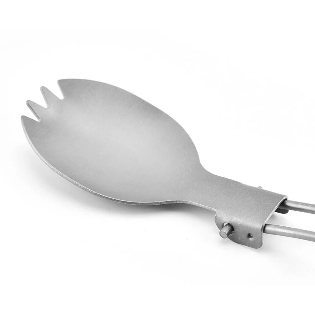 

Titanium Portable Foldable Spoon Durable Camping Picnic Tableware Travel Utensil High Quality Titanium Foldable Spoon