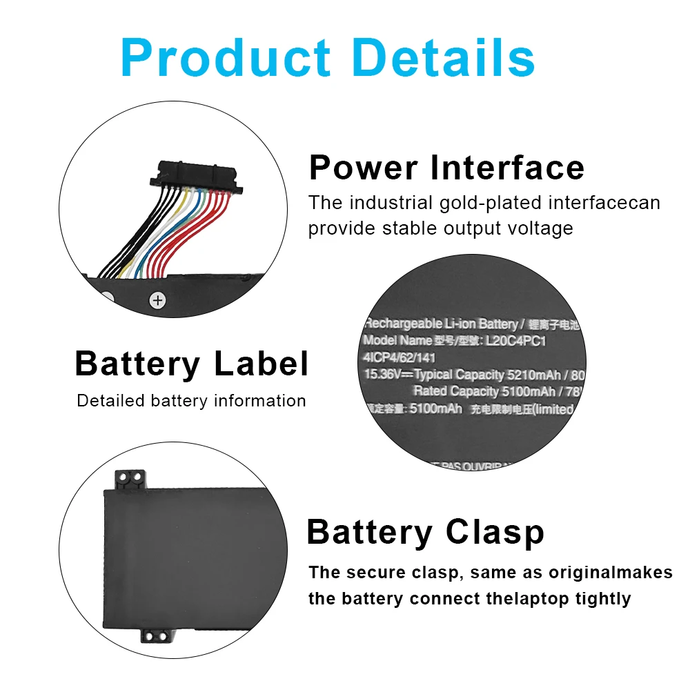 New L20C4PC1 Laptop Battery For Lenovo Legion 5 Pro-16ACH6 16ACH6H 16ITH6H Legion 5-15ACH6 7-16ACHg6 7-16ITHg6 Series 5B11B48825