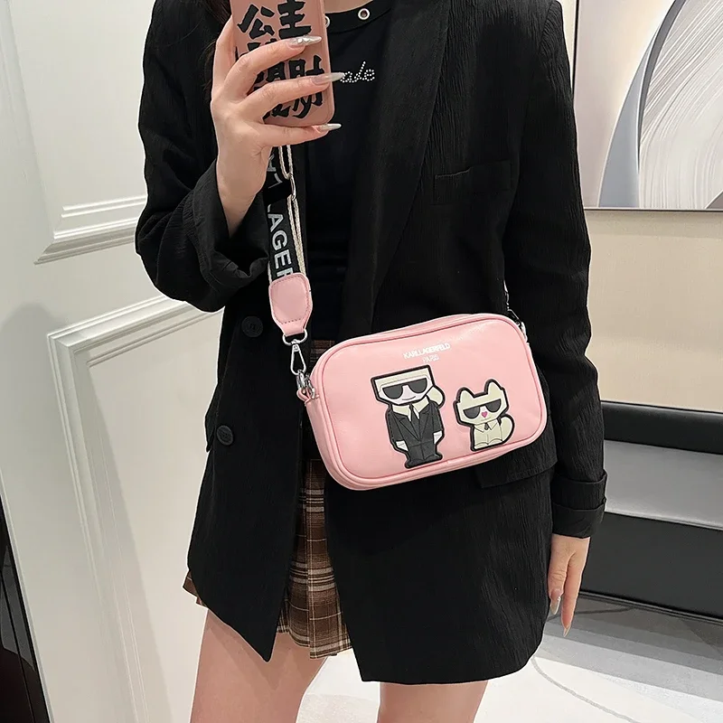 Frauen tasche neue Karton gedruckt quadratische Tasche Mode lässig Schulter Cross body Mädchen quadratische Handy tasche niedliche Seite Geldbörse