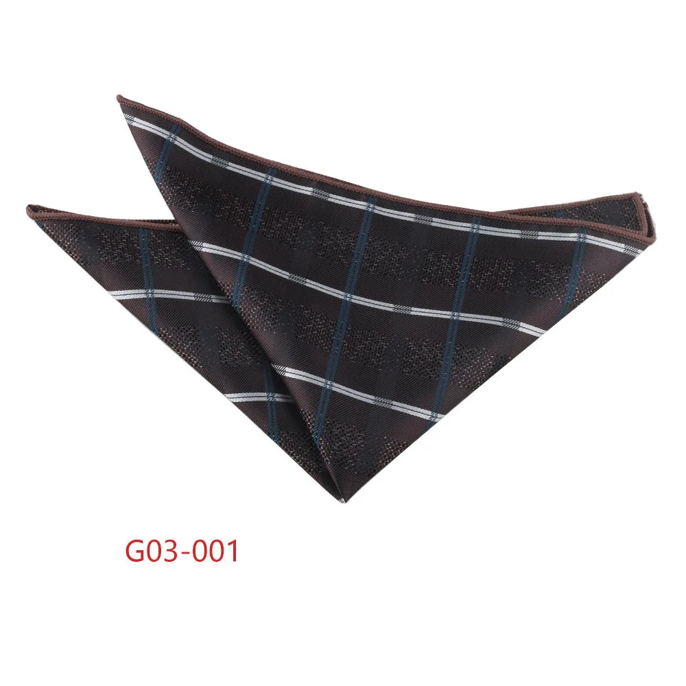 Trendy Brown Pocket Square Men Fashion Navy Flower Striped Handkerchief Small Scarf Wedding Party Suit Accessories Elegant Hanky